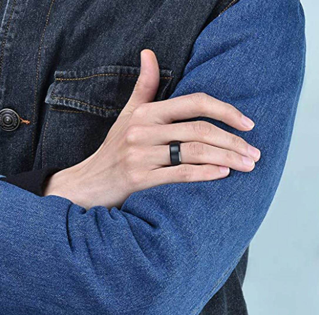 6mmStainlessSteelWeddingBandRingWomenMenGingerLyneCollection_6mmRainbow-5