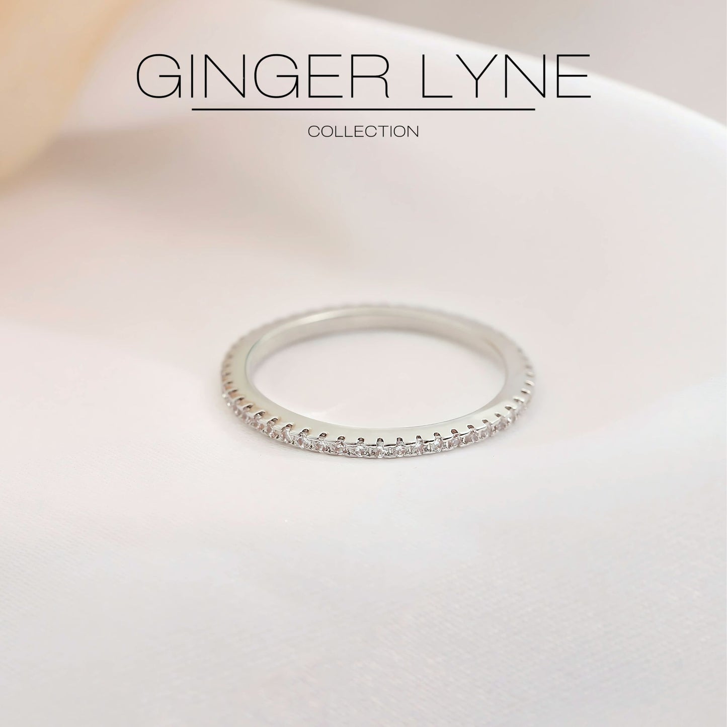 EternityWeddingBandforWomenCubicZirconiaSterlingSilverStackingRingsGingerLyneCollection_WhiteGold-3
