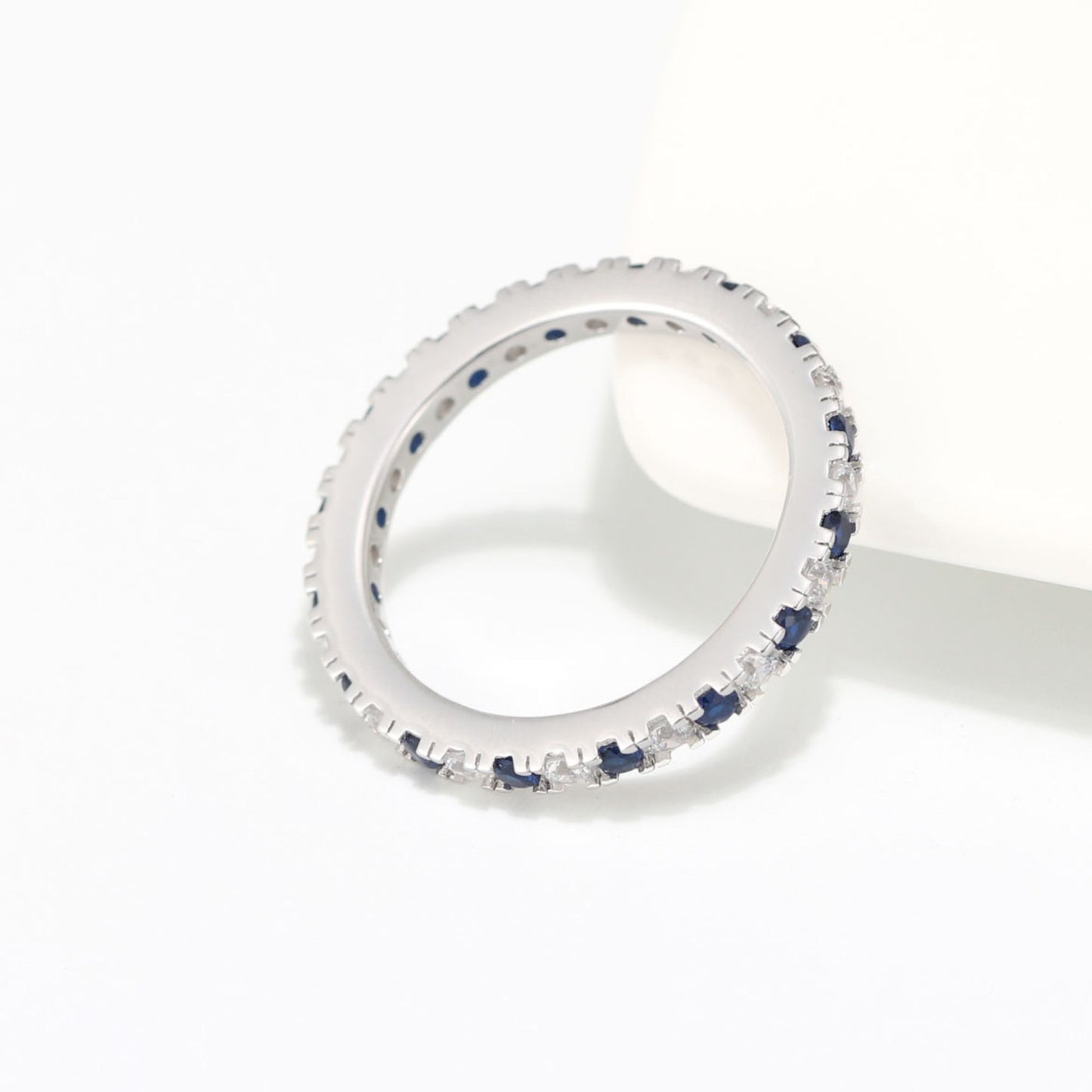 EternityBandWeddingRingforWomenBlueCzSterlingSilverGingerLyneCollection_Blue-3