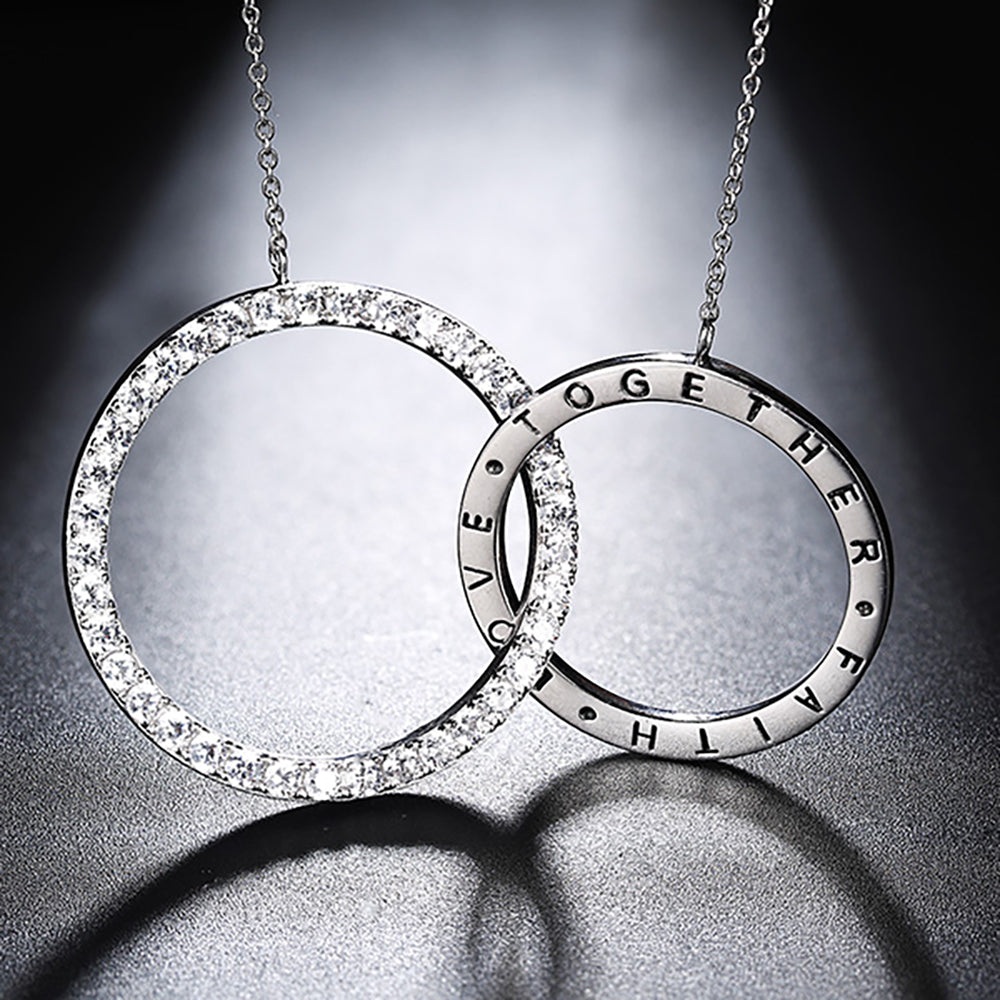 LinkedCirclePendantNecklaceforWomenTogetherLoveFaithGingerLyneCollection_Silver-2