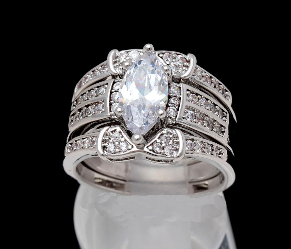 AdoraWeddingRingSetforWomenEngagementRing2MatchingBandCubicZirconiaBlackHaloGingerLyneCollection_Silver-4