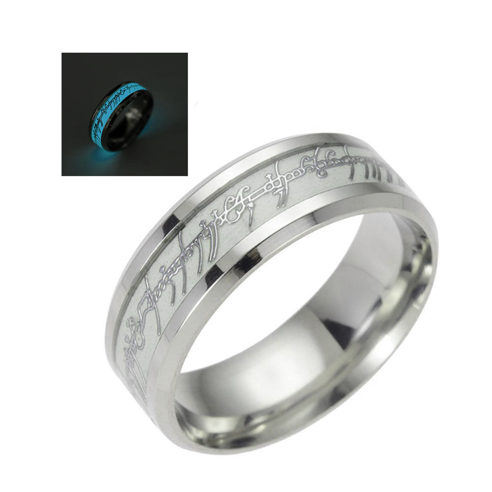 GlowinDarkWeddingBandRingforMenorWomen8mmStainlessSteelorBlackGingerLyne_GlowBlue-2