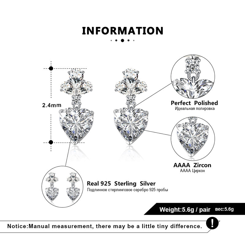 HeartDropStudEarringsforWomenSterlingSilverClearCzWomensGingerLyneCollection_Silver-6