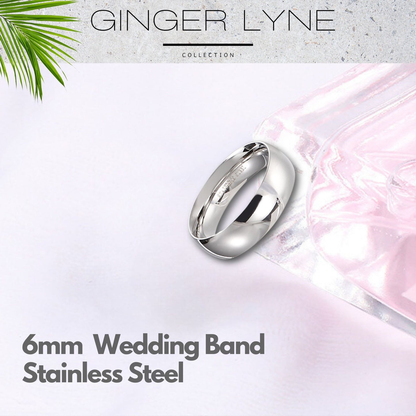 6mmStainlessSteelWeddingBandRingWomenMenGingerLyneCollection_6mmSilver-4