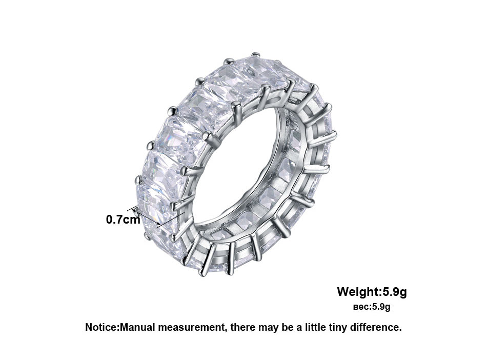 EternityWeddingBandforWomenEmeraldCutCzSterlingSilverGingerLyneCollection_Clear-6