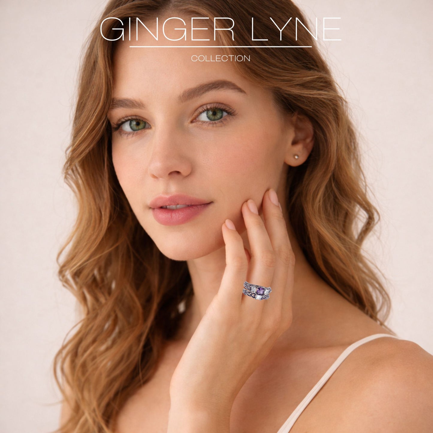 CherriPurpleWeddingRingSetforWomenCzPrincessEngagementRingMatchingBandGingerLyneCollection_Purple-5