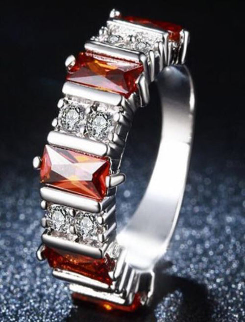 CandiceAnniversaryRingWhiteGoldPlatedRedCubicZirconiaGingerLyneCollectionSize6_Silver-4