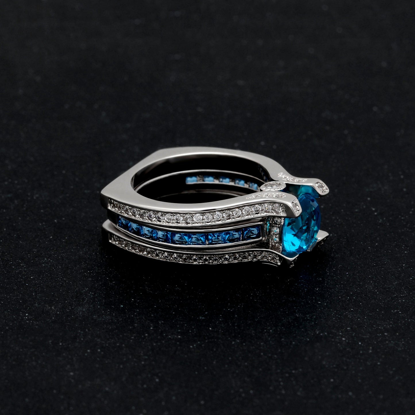 SkylarWeddingRingSetforWomenEngagementRingandMatchingBandCzGingerLyneCollection_Blue/Blue-4