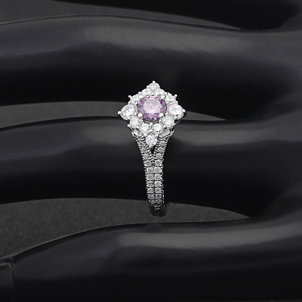 SelenaEngagementRingSterlingSilverCzClusterWomensGingerLyneCollection_Purple-4