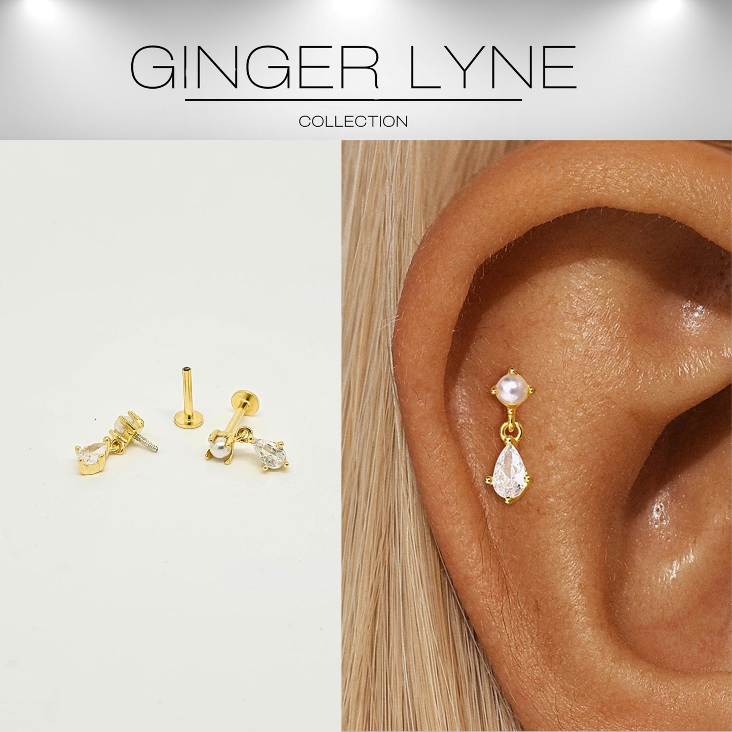 PearlDangleFlatBackEarringsforWomenSterlingSilver16gCartilageHelixLobeBodyPiercingStudGingerLyne_Gold-2