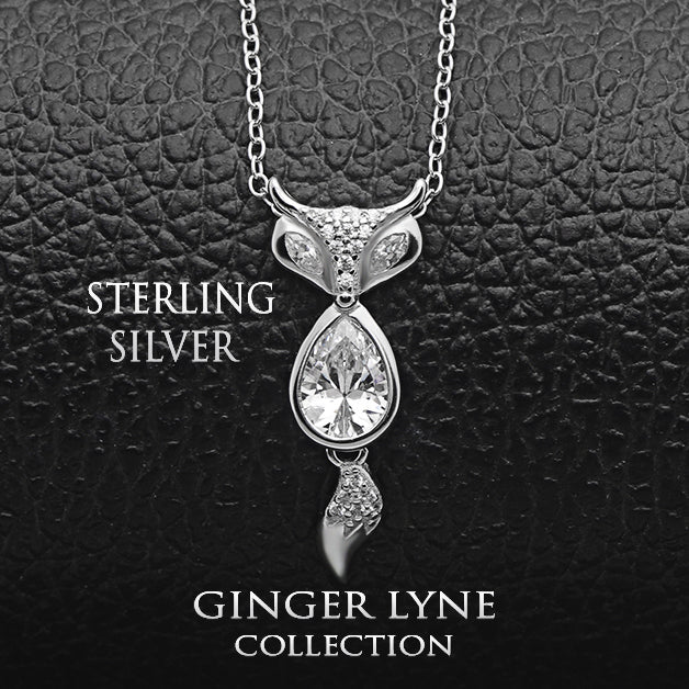 FoxPendantNecklaceforWomenSterlingSilverCzGingerLyneCollection_Silver-5