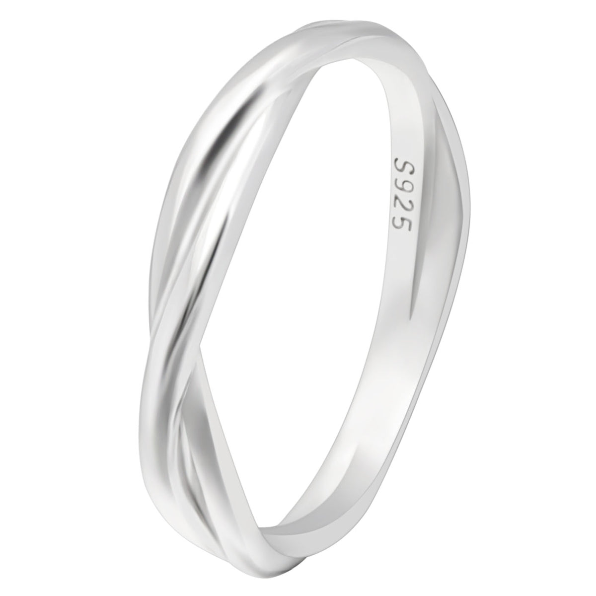 AuroraTwistedInfinityWeddingBandRingforWomenSterlingSilver3mmAnniversaryRingSize14byGingerLyne_Silver-1