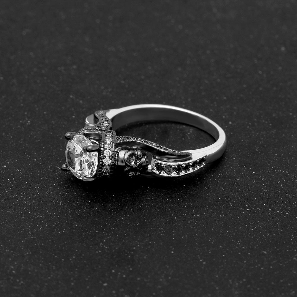 ChasityEngagementRingWomenBlackSkullsGothPunkStyleGingerLyneCollection_Black-3