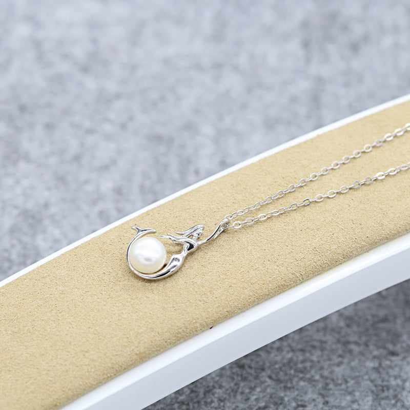 MermaidNecklaceSimulatedPearlSterlingSilverWomensbyGingerLyneCollection_Silver-7