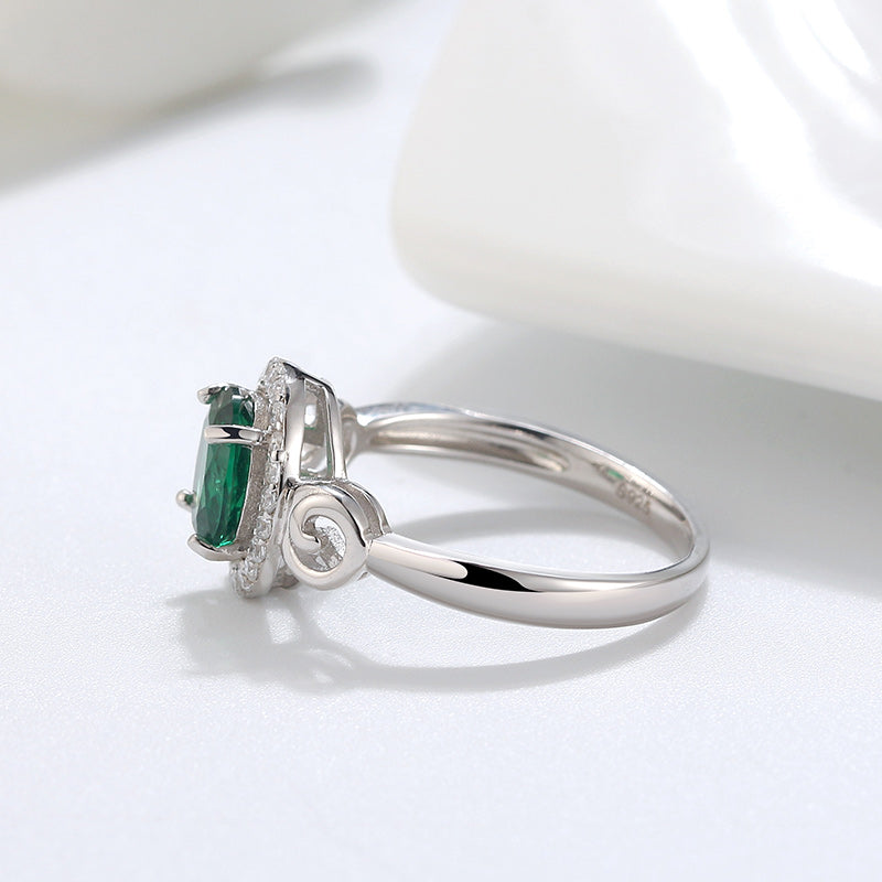 EngagementRingforWomenGreenCZSterlingSilverStatementRingGingerLyneCollection_Green-3