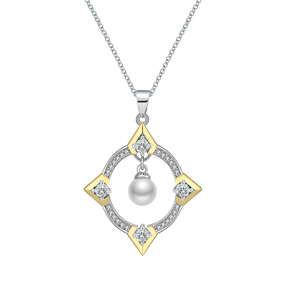 WindowPatternPendantNecklaceforWomenDanglePearlCuGingerLyneCollection_Silver-1