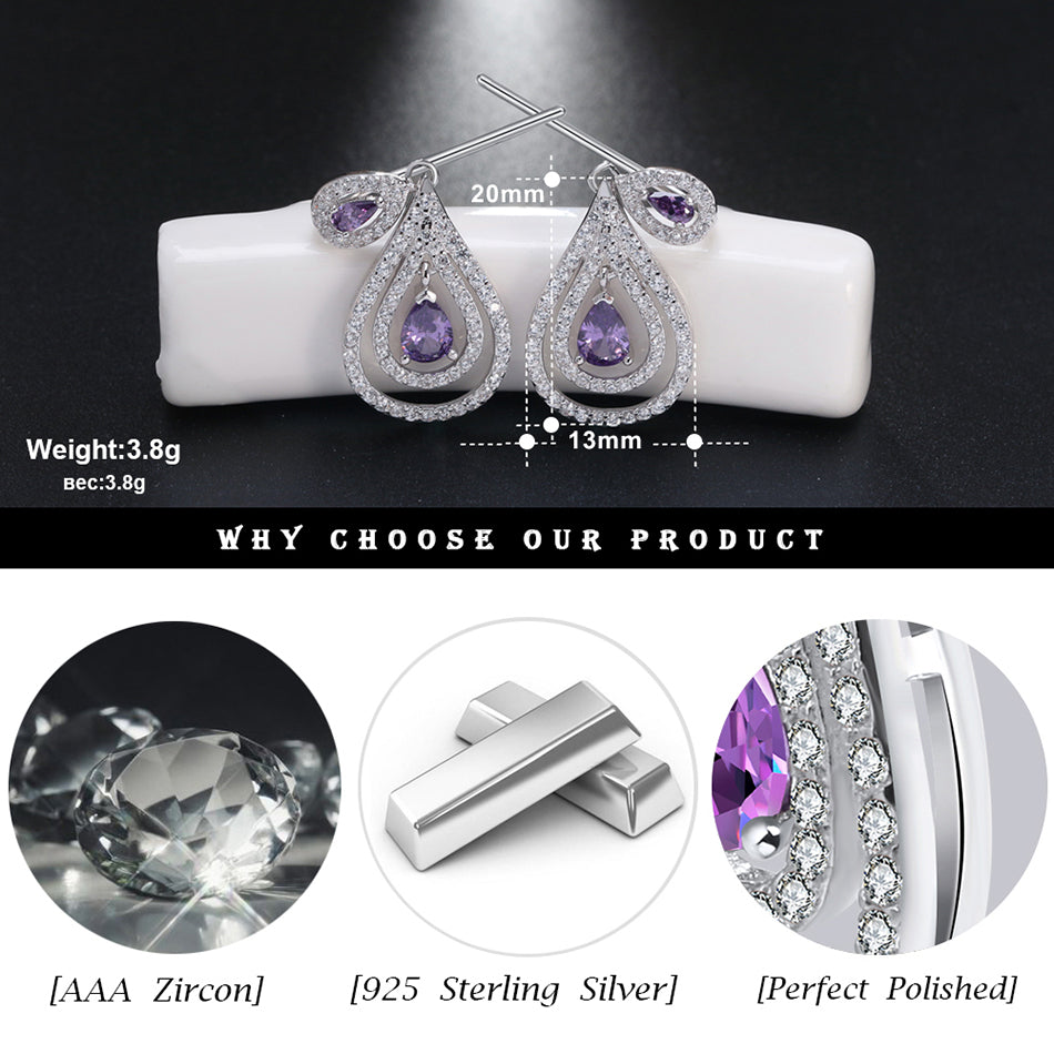 HookEarringsforWomenOvalPearPurpleCzSterlingSilverGingerLyneCollection_Purple-6