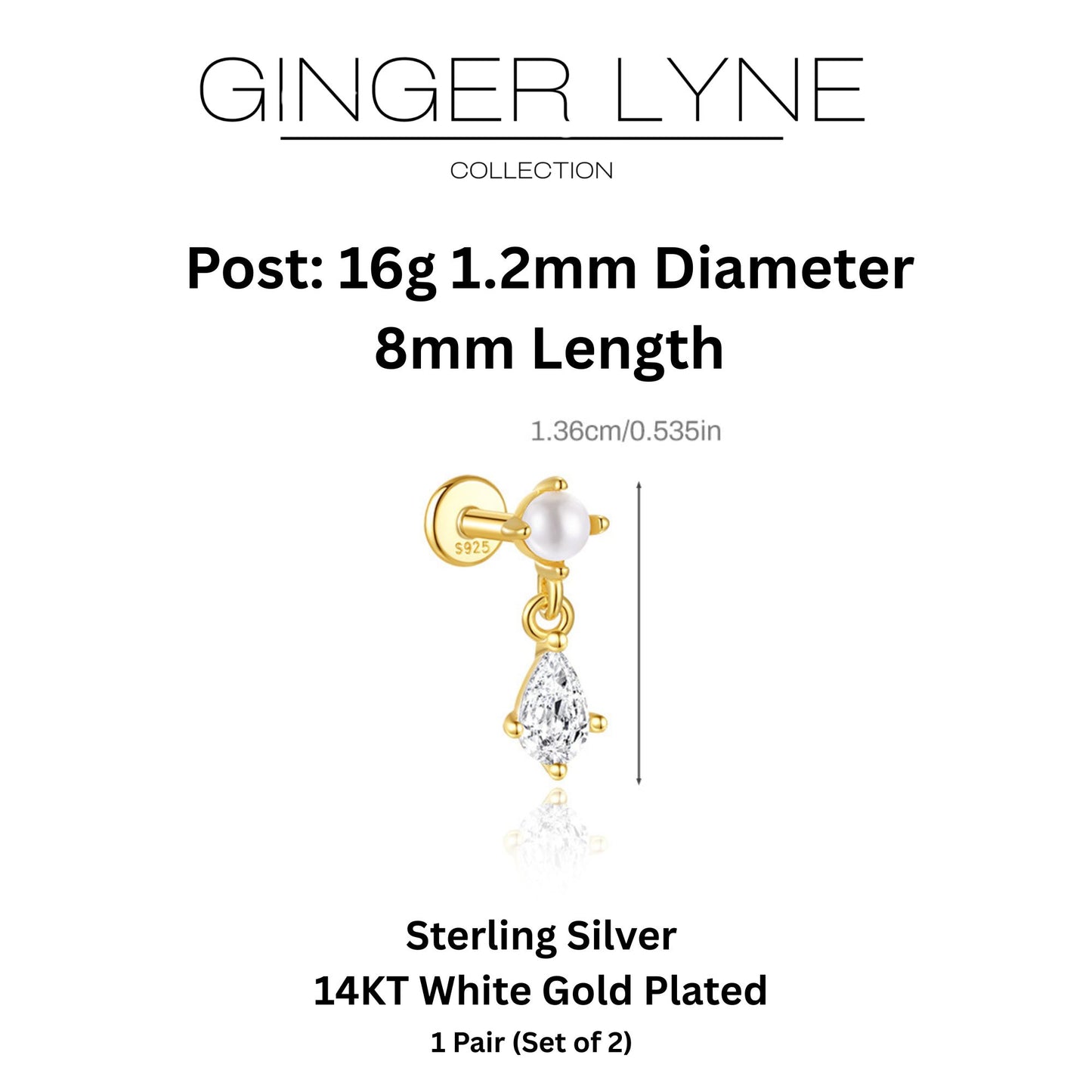 PearlDangleFlatBackEarringsforWomenSterlingSilver16gCartilageHelixLobeBodyPiercingStudGingerLyne_Gold-5
