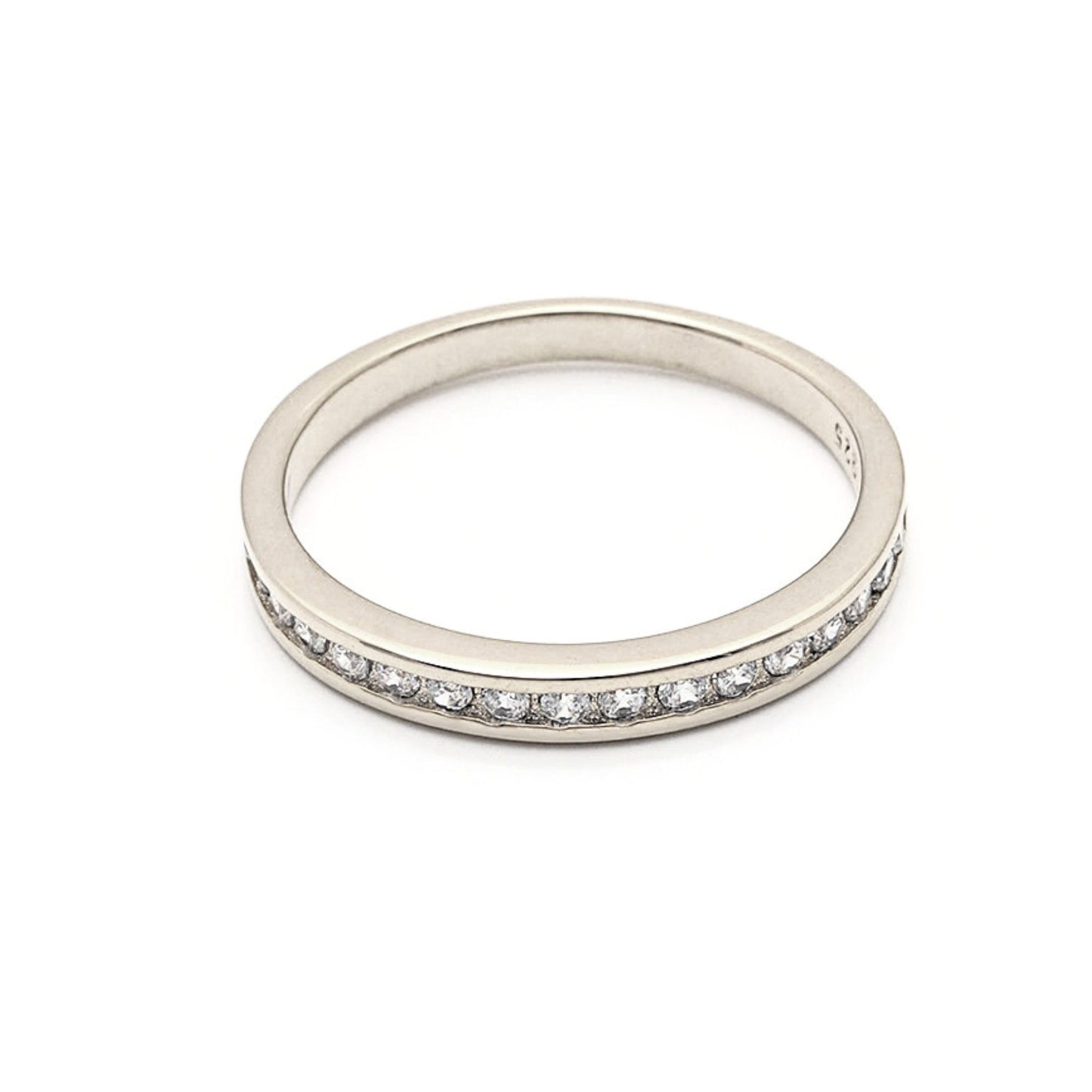 VictoriaAnniversaryBandRingSterlingSilverCzWomensGingerLyneCollection_Wgold/Silver-3