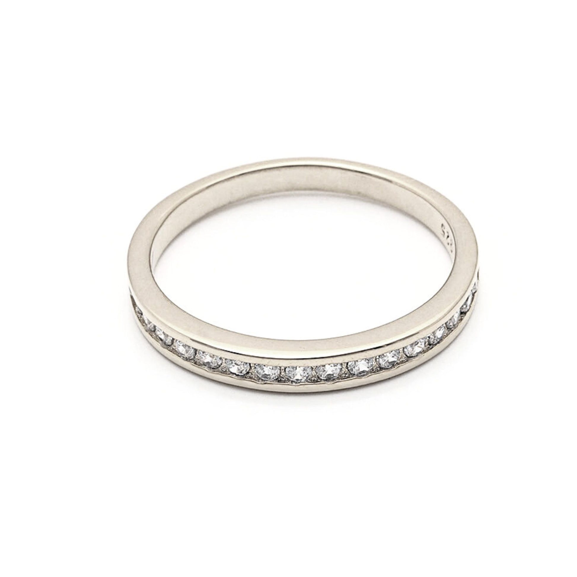 VictoriaAnniversaryBandRingSterlingSilverCzWomensGingerLyneCollection_Wgold/Silver-3