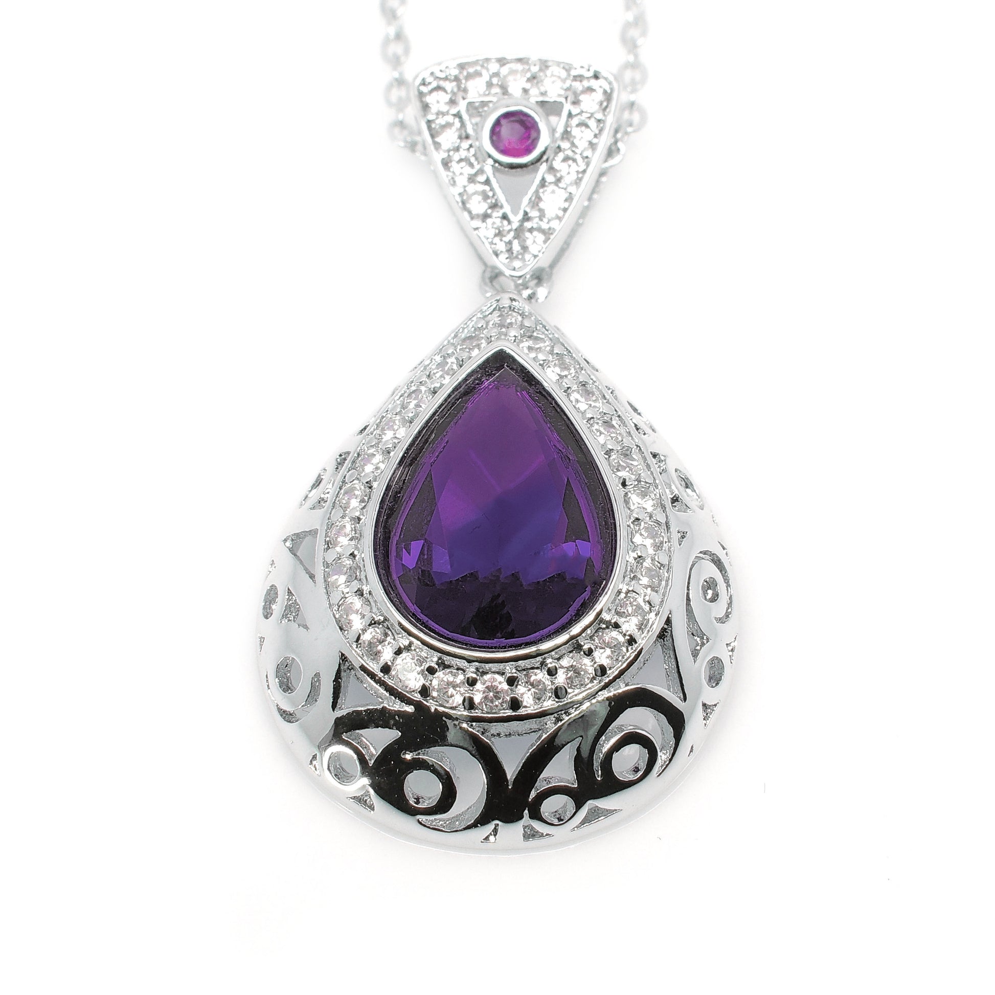 LonaTeardroppurpleCzPendantNecklaceWomenGingerLyneCollection_Purple-1