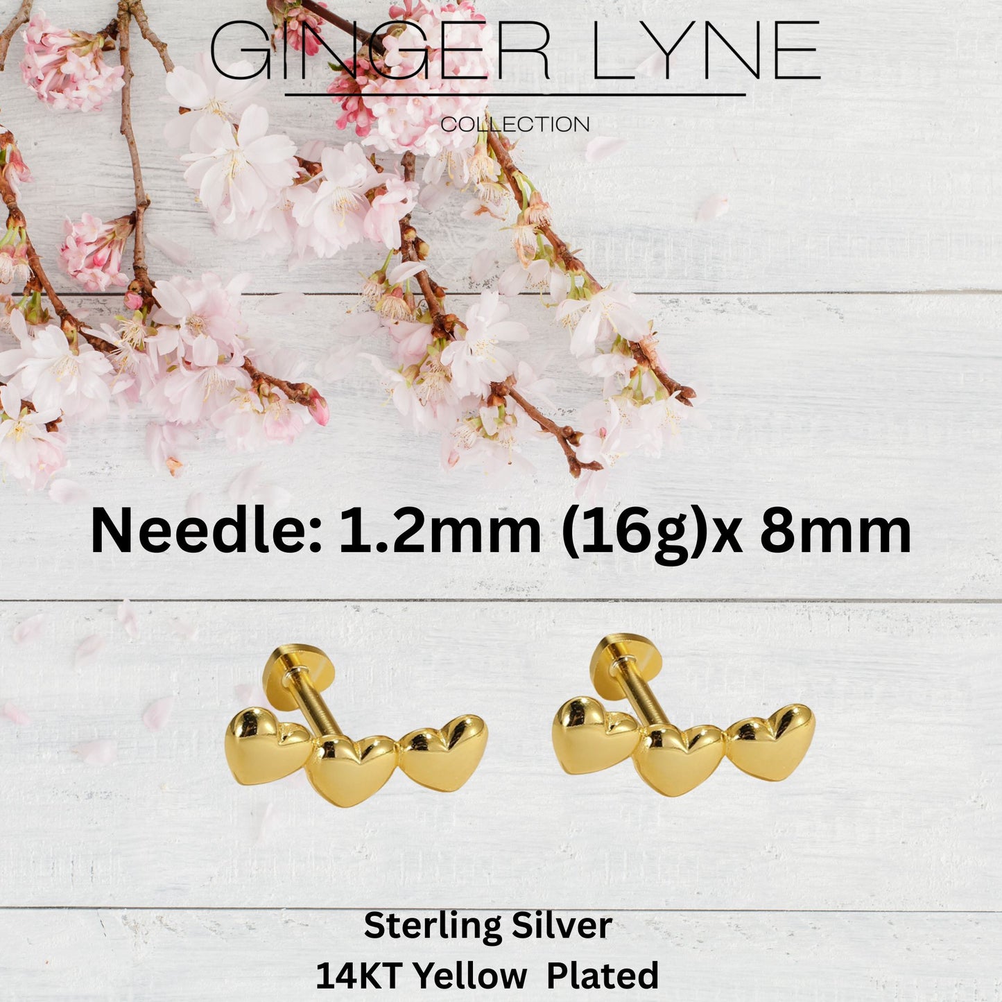 HeartCrawlerFlatBackEarringsforCartilageHelixTragusLobeGoldoverSterlingSilverStudsPairbyGingerLyne_Gold-3