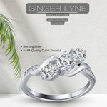 Load image into Gallery viewer, 3 Stone Engagement Ring for Women,  Sterling Silver Cubic Zirconia Wedding  Ring for Her Ginger Lyne Collection
