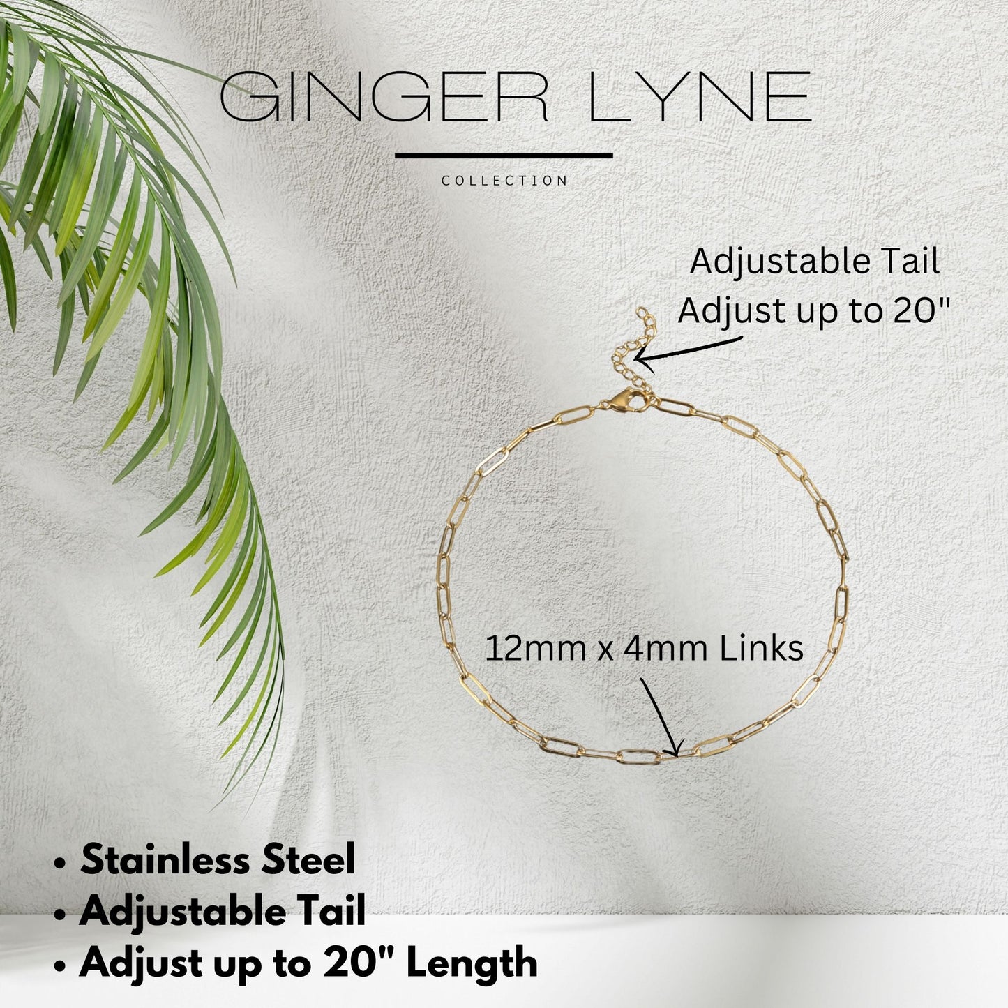 Paperclip Chain Necklace or Bracelet for Women or Men Stainless Steel Ginger Lyne Collection
