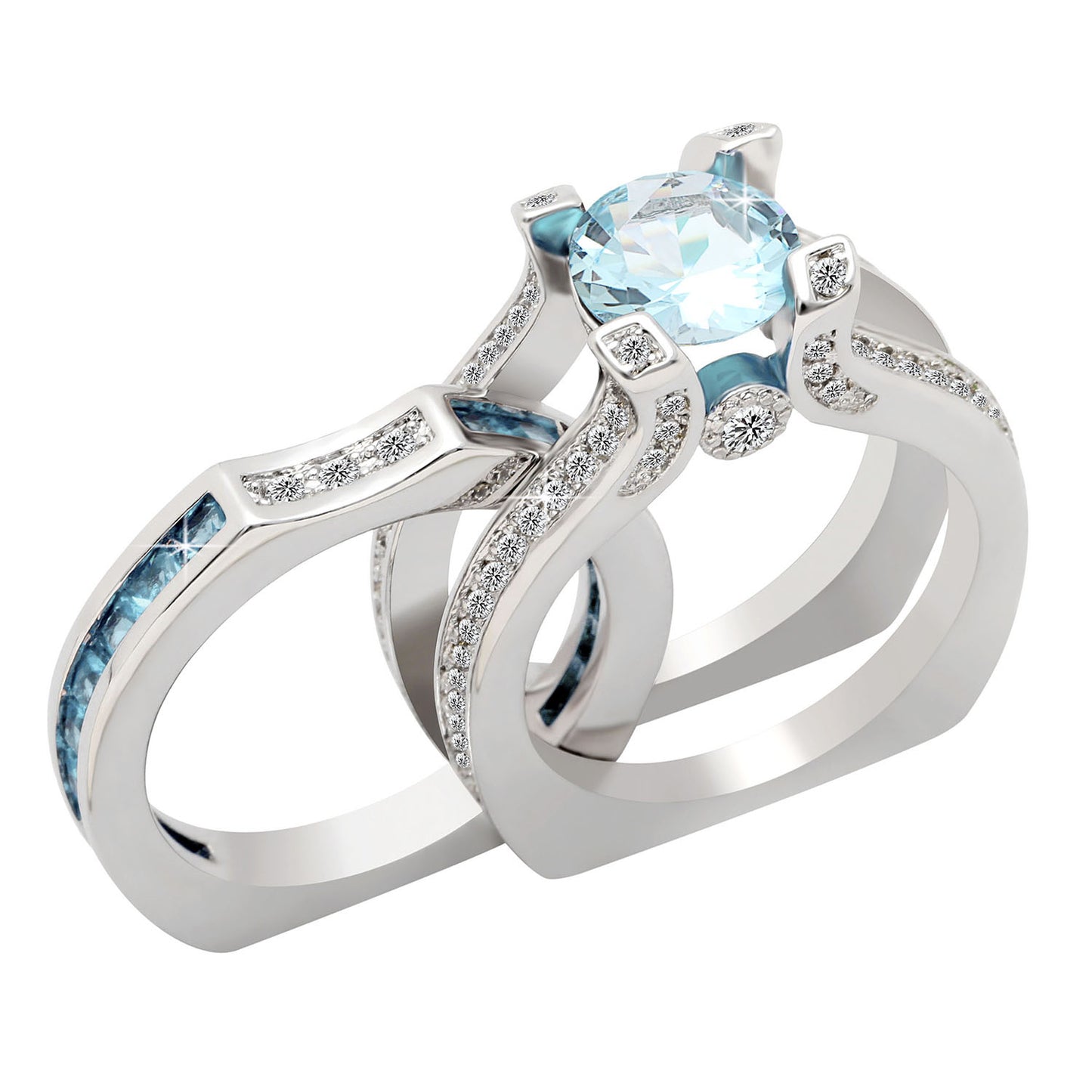 SkylarWeddingRingSetforWomenEngagementRingandMatchingBandCzGingerLyneCollection_LtBlue/LtBlue-1