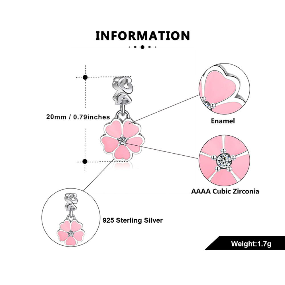 FlowerCharmEuropeanBeadCZSterlingSilverPinkGingerLyneCollection_Pink-5