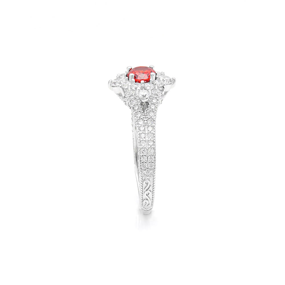 SelenaEngagementRingSterlingSilverCzClusterWomensGingerLyneCollection_Red-3