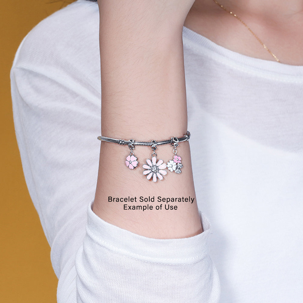 FlowerCharmEuropeanBeadCZSterlingSilverPinkGingerLyneCollection_Pink-4