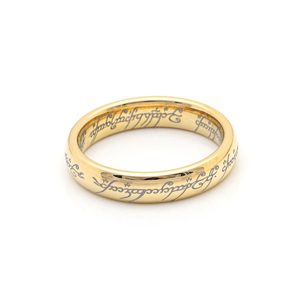 GingerLyneTungstenWeddingBandforMenorWomenLordsOneRingofPowerSilver6mmor4mm_4mmGold-4