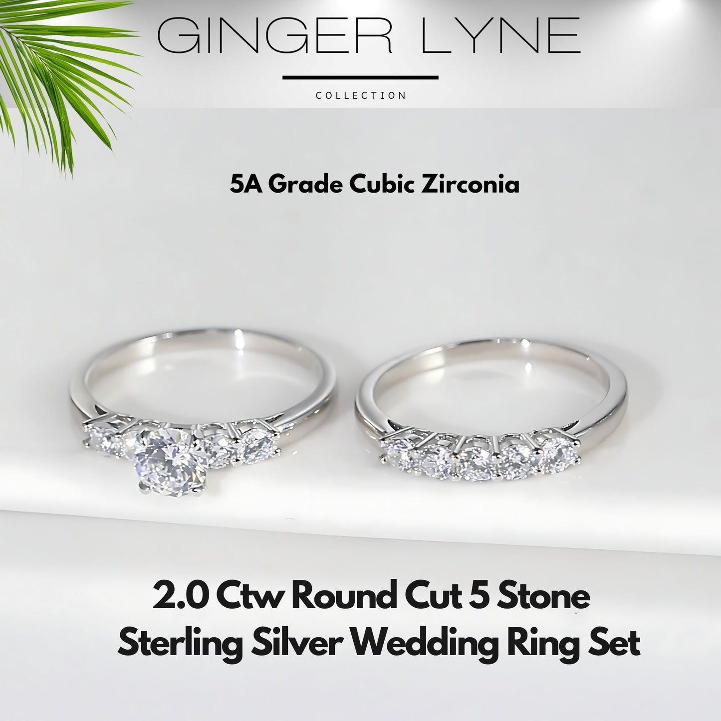 SterlingSilverWeddingRingSetforWomenCzEngagementRingMatchingBandGingerLyneCollection_Silver-3