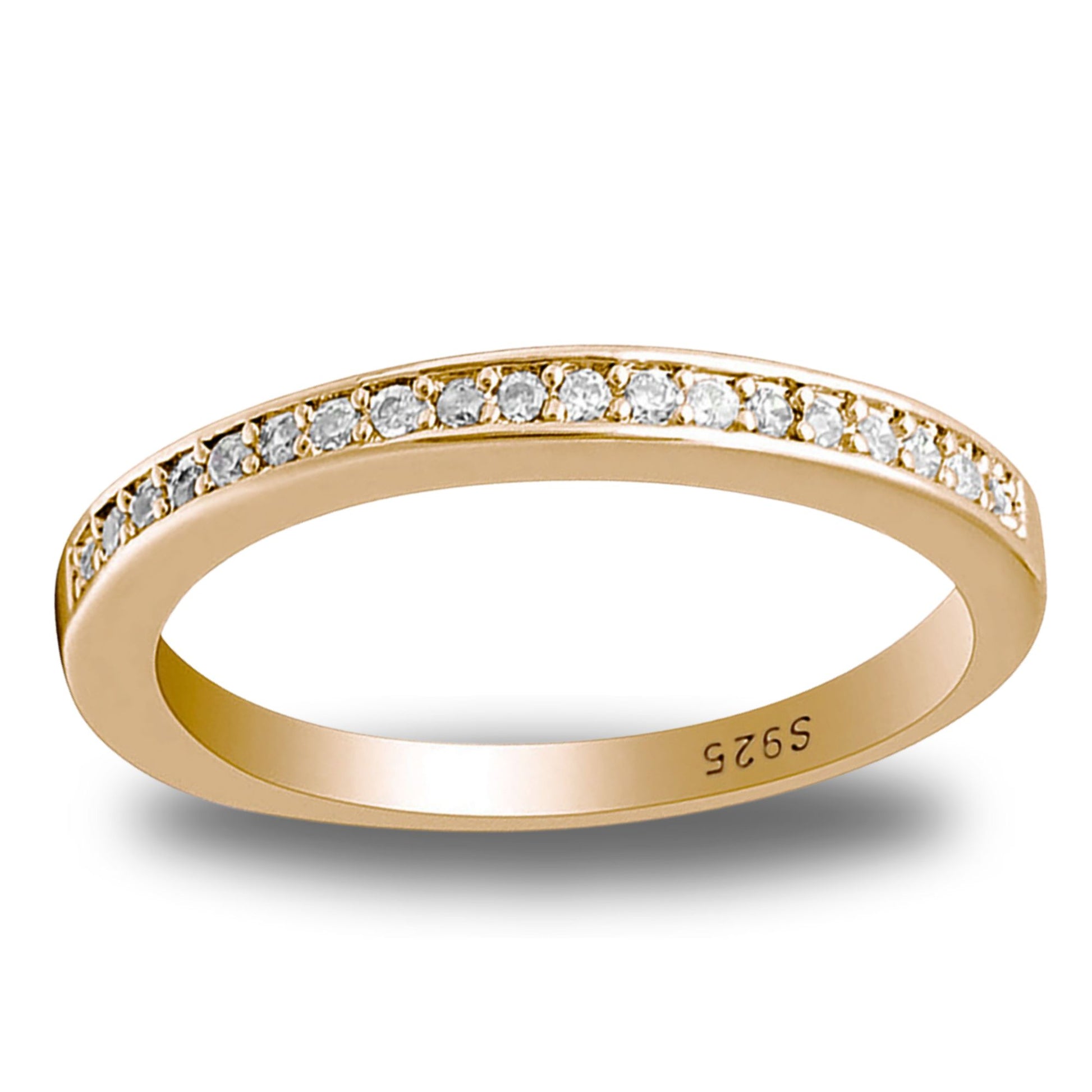 VictoriaAnniversaryBandRingSterlingSilverCzWomensGingerLyneCollection_Gold/Silver-1