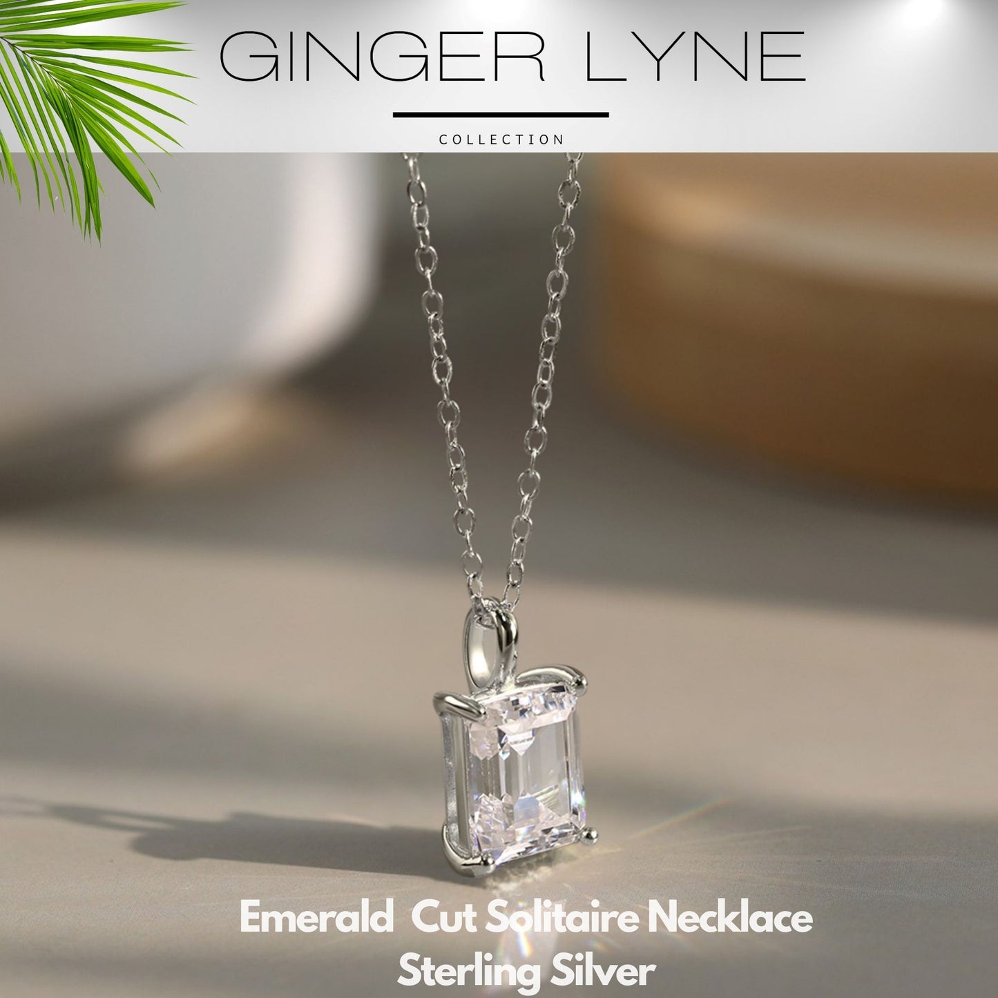 EmeraldCutSolitaireNecklaceforWomenSterlingSilver4CtCubicZirconia18"ChainGingerLyne_Silver-3