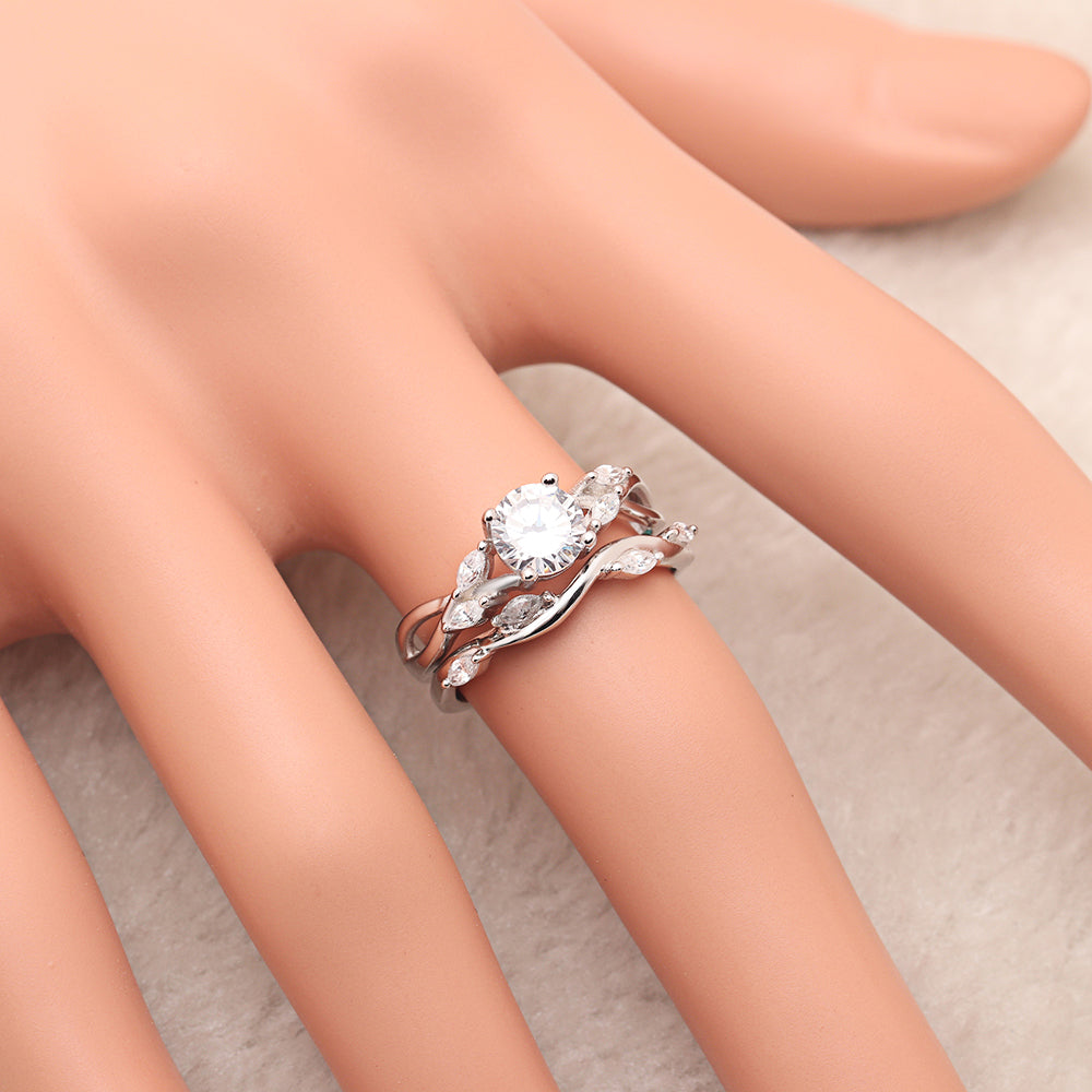 YonteWeddingRingSetforWomenSterlingSilverEngagementRing6mmCzBandGingerLyneCollection_Silver-6