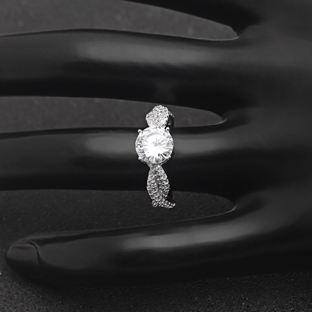 AndreaEngagementRingSterlingSilverTwist2CtCzWomensGingerLyneCollection_Silver-5