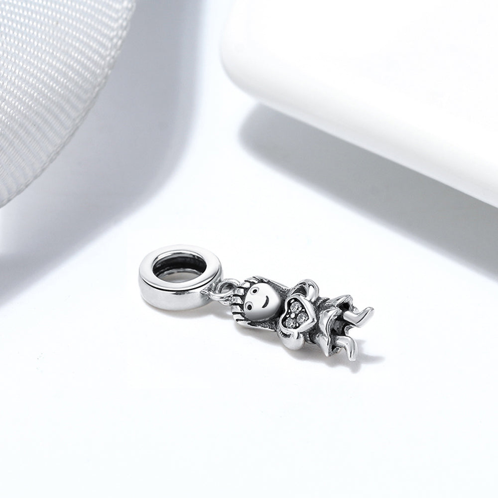 LittleGirlHeartCharmforWomenBraceletOxidizedSterlingSilverGingerLyneCollection_Silver-3