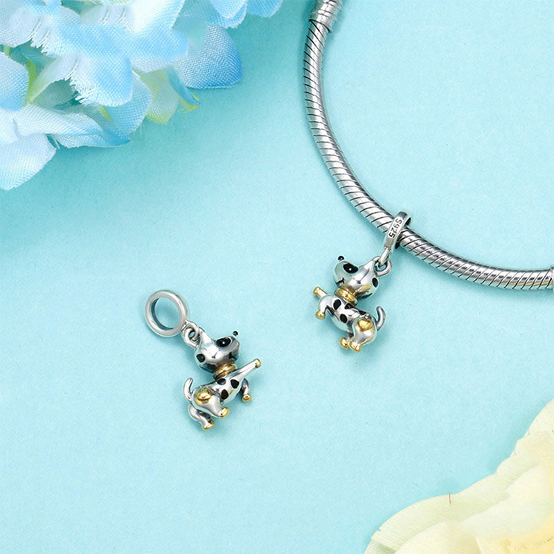 DachshundDogPuppyCharmEuropeanBeadSterlingSilverGingerLyneCollection_Silver-4