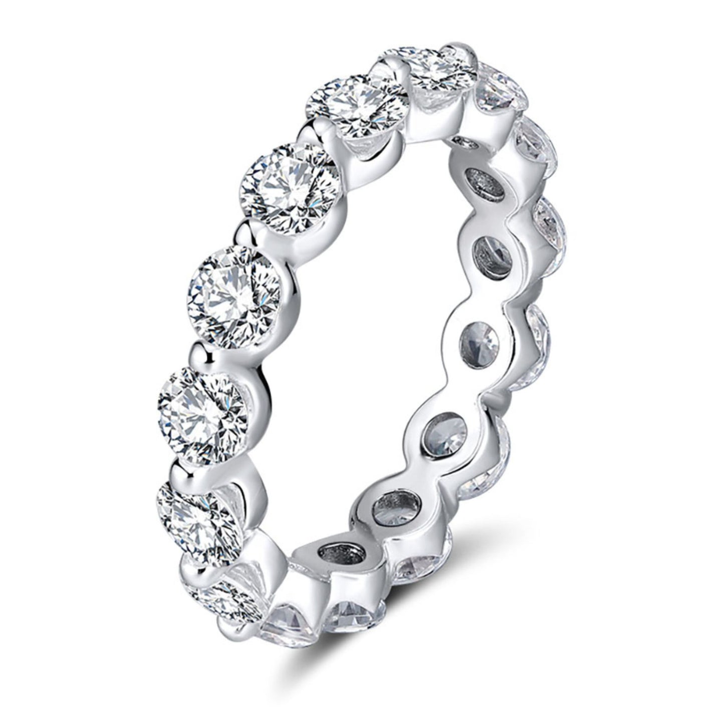 EternityWeddingBandRingforWomenCubicZirconiaSterlingSilverGingerLyneCollection_Clear-1
