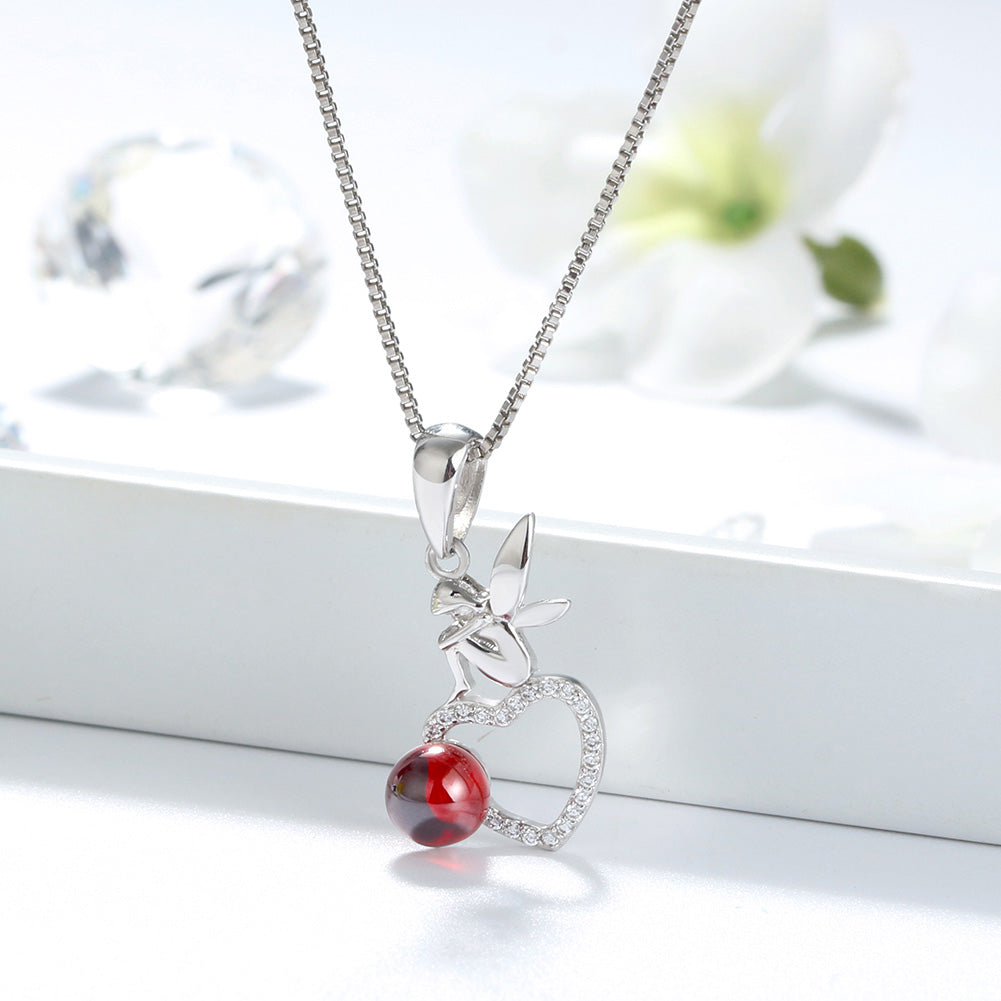 FairyHeartPendantNecklaceforWomenSterlingSilverRedGarnetGingerLyneCollection_Silver-2