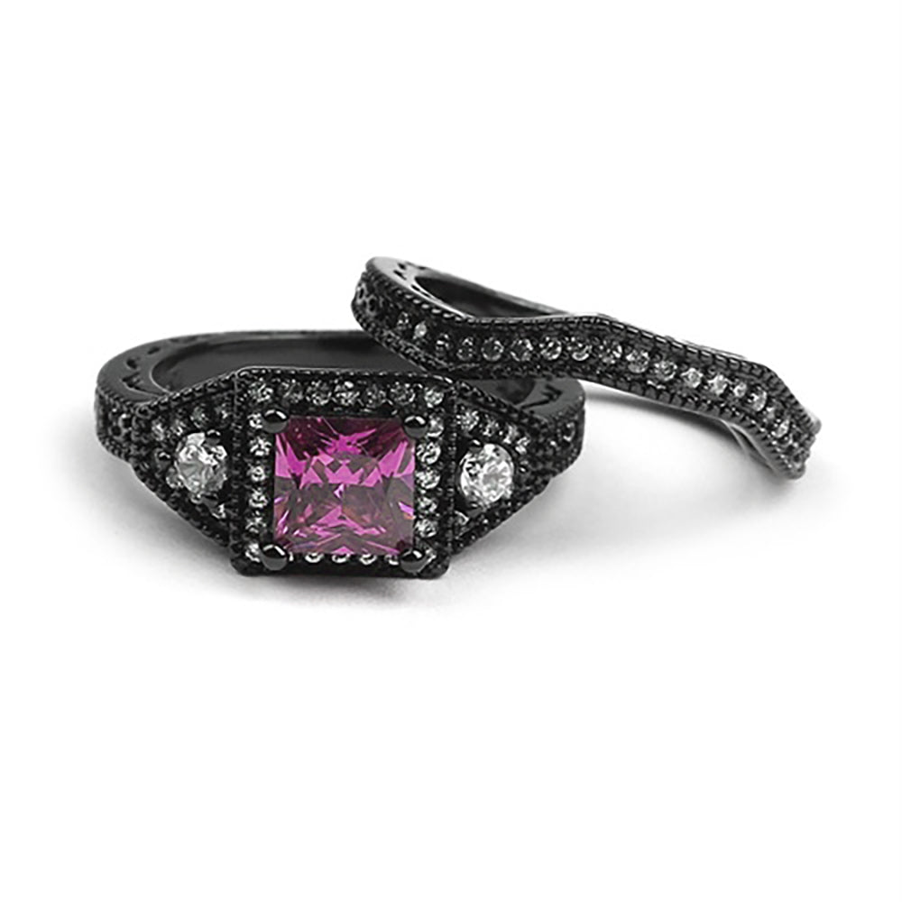 DanielleWeddingRingSetforWomenCZBlackEngagementGingerLyneCollection_Pink-4