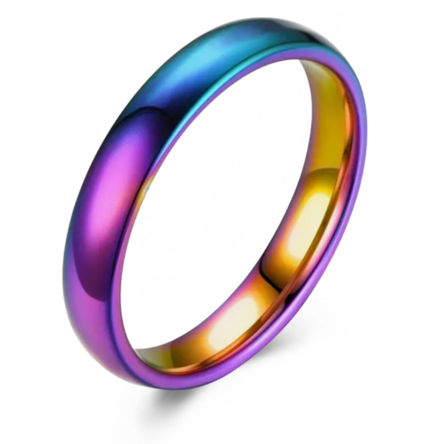 4mmStainlessSteelWeddingBandRingforWomenorMenGingerLyneCollection_4mmRainbow-1