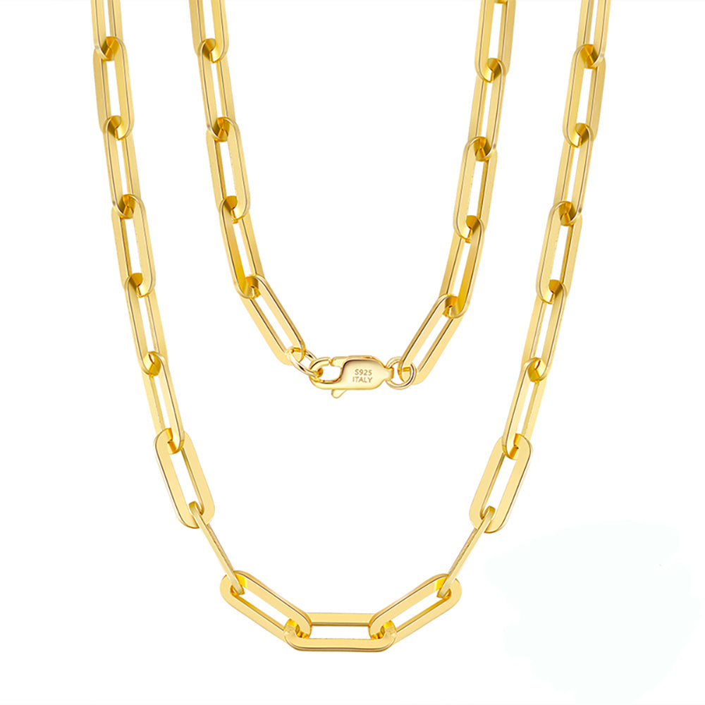 ItalianPaperclipChainNecklaceWomens12mm14KTGoldSterlingSilver18GingerLyneCollection_Gold-1