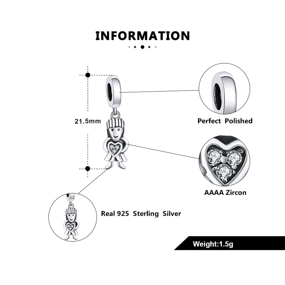 LittleGirlHeartCharmforWomenBraceletOxidizedSterlingSilverGingerLyneCollection_Silver-6