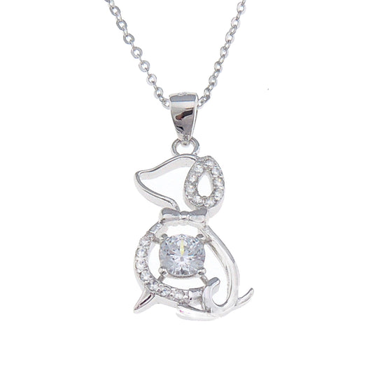 BellaDogPendantSterlingSilverCubicZirconiaChainNecklaceGingerLyneCollection_silver-1