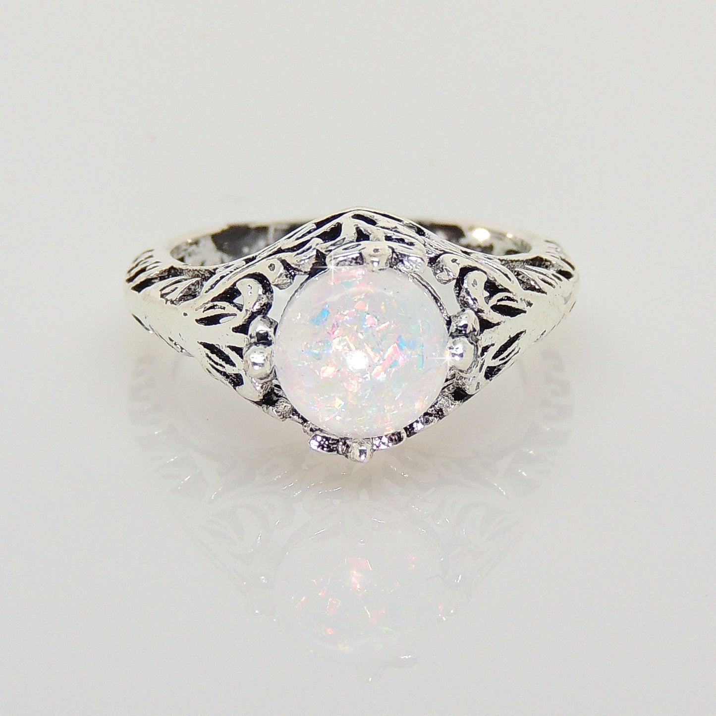 FranStatementRingforWomenFireOpalFiligreeStyleGingerLyneCollection_Silver-5