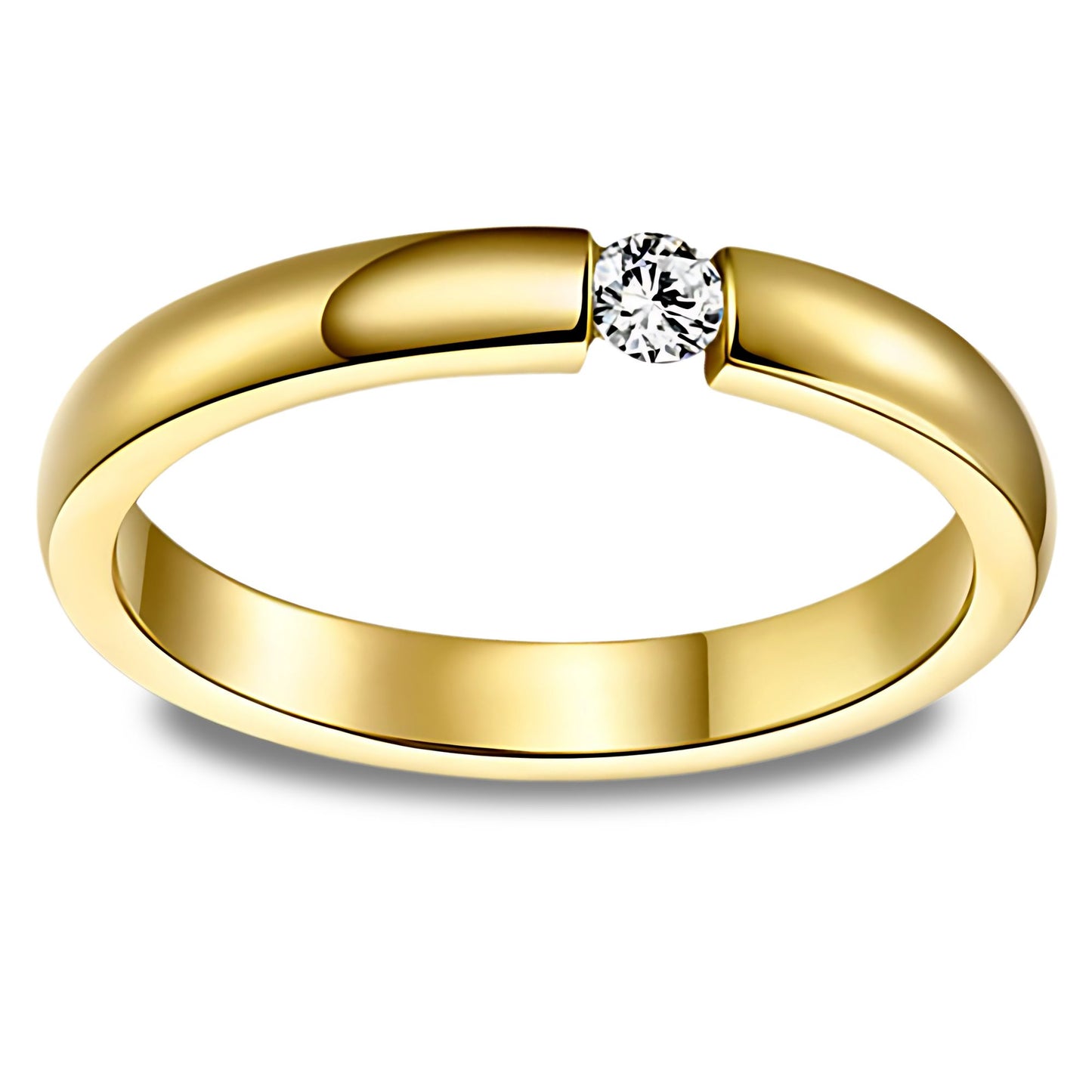 WeddingBandRingforWomenorMenGoldStainlessSteelCrystalGingerLyneCollection_Gold-1