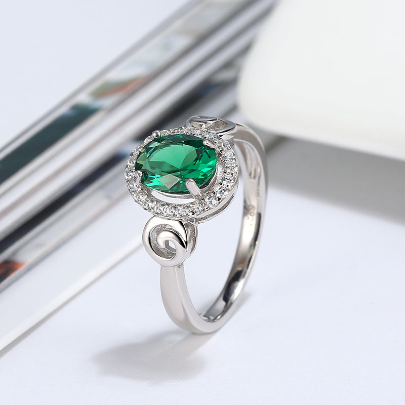EngagementRingforWomenGreenCZSterlingSilverStatementRingGingerLyneCollection_Green-4
